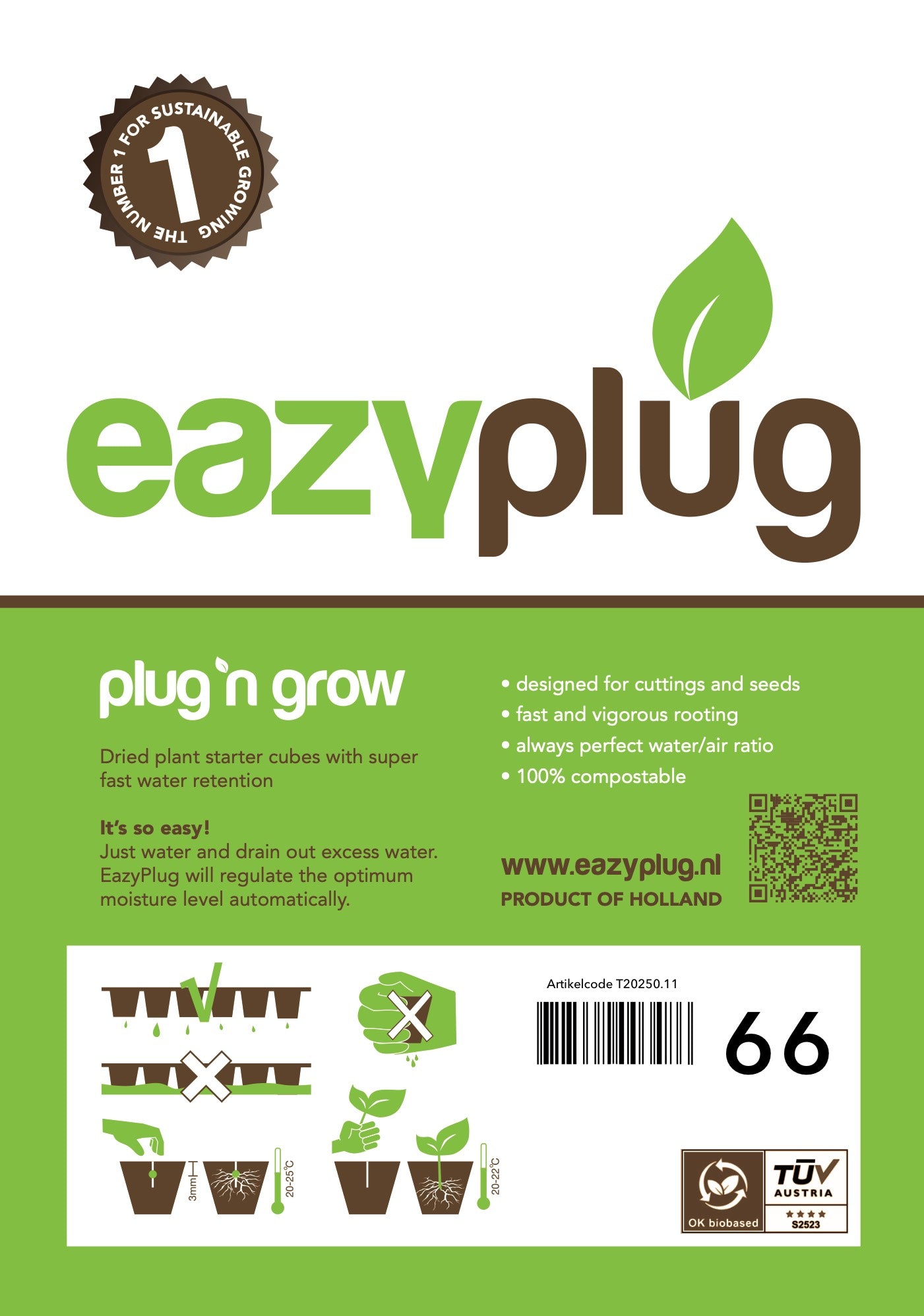 EAZY PLUG: 2 CT66 Trays w/66 plugs in each tray